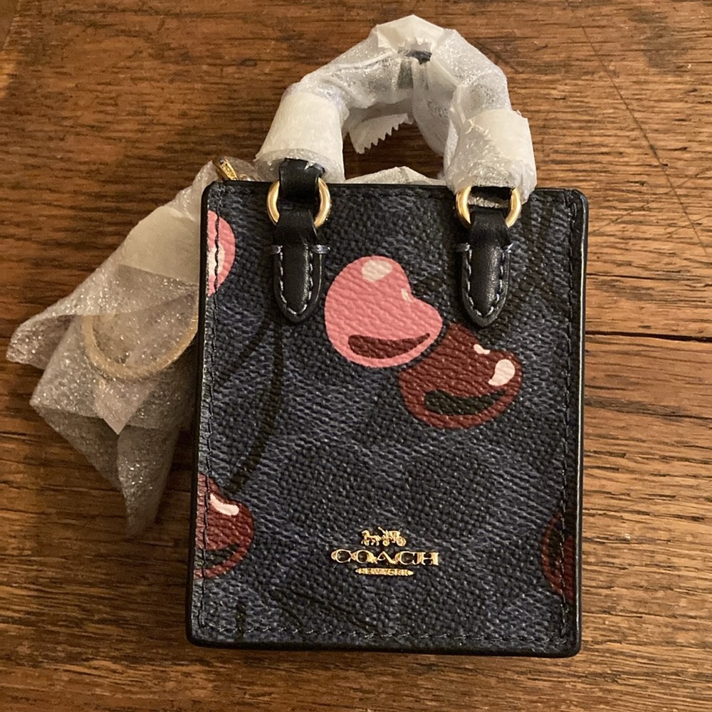 Coach Signature C Cherry Swirl Bucket Hat, Mini Tote Bag Charm & Cherry Bundle - Picture 6 of 9
